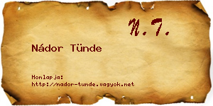 Nádor Tünde névjegykártya
